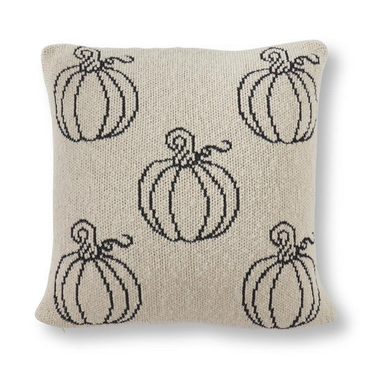 CREAM & BLACK PUMPKIN PILLOW