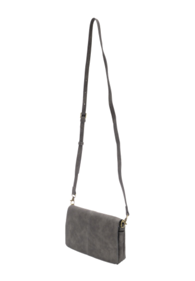 Metallic Dark Chrome Everly Organizer Flap Crossbody