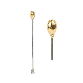 Gold Oval Cocktail Pick-4.5"L