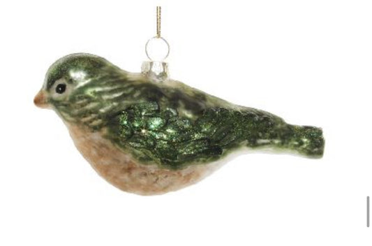 Green Glass Bird Ornament