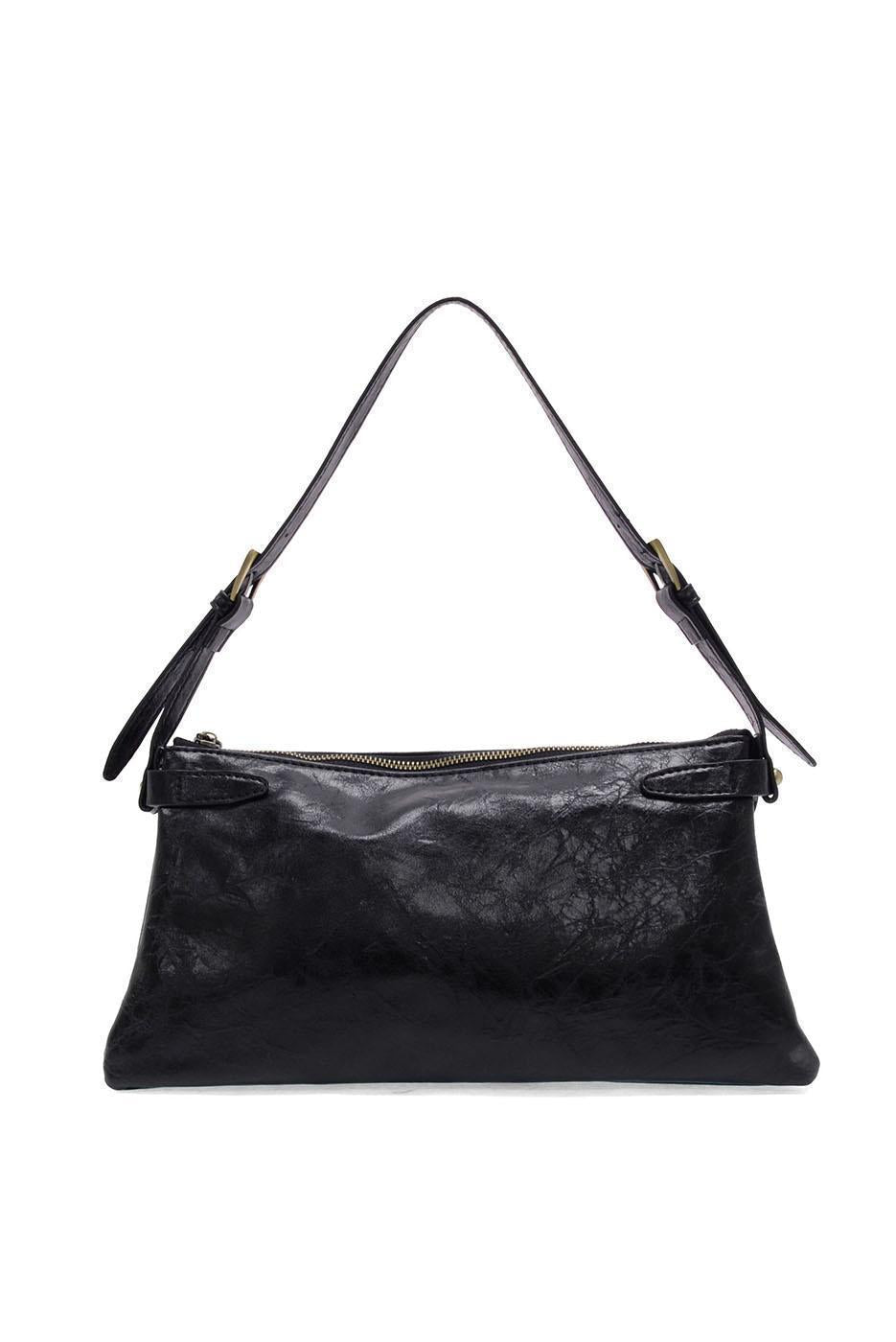 Eve Trapeze Shoulder Bag - Black