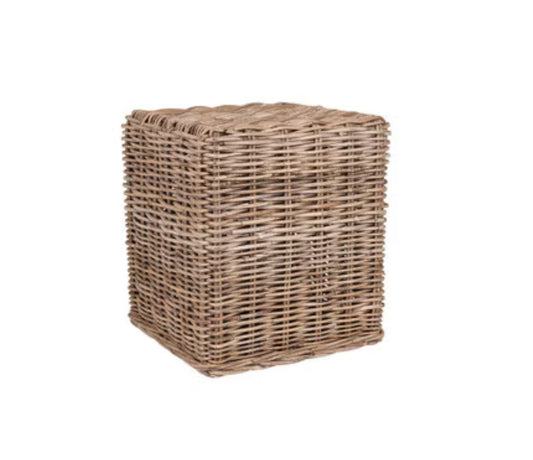 Square Woven Rattan Stool