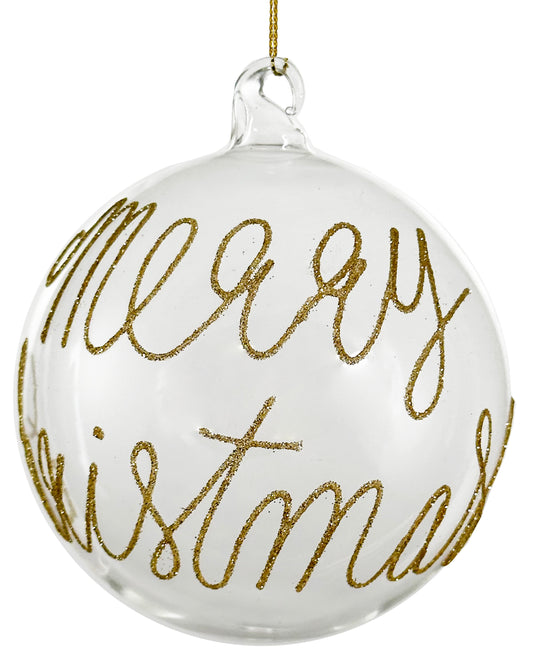 Merry Christmas Glass Ball Ornament