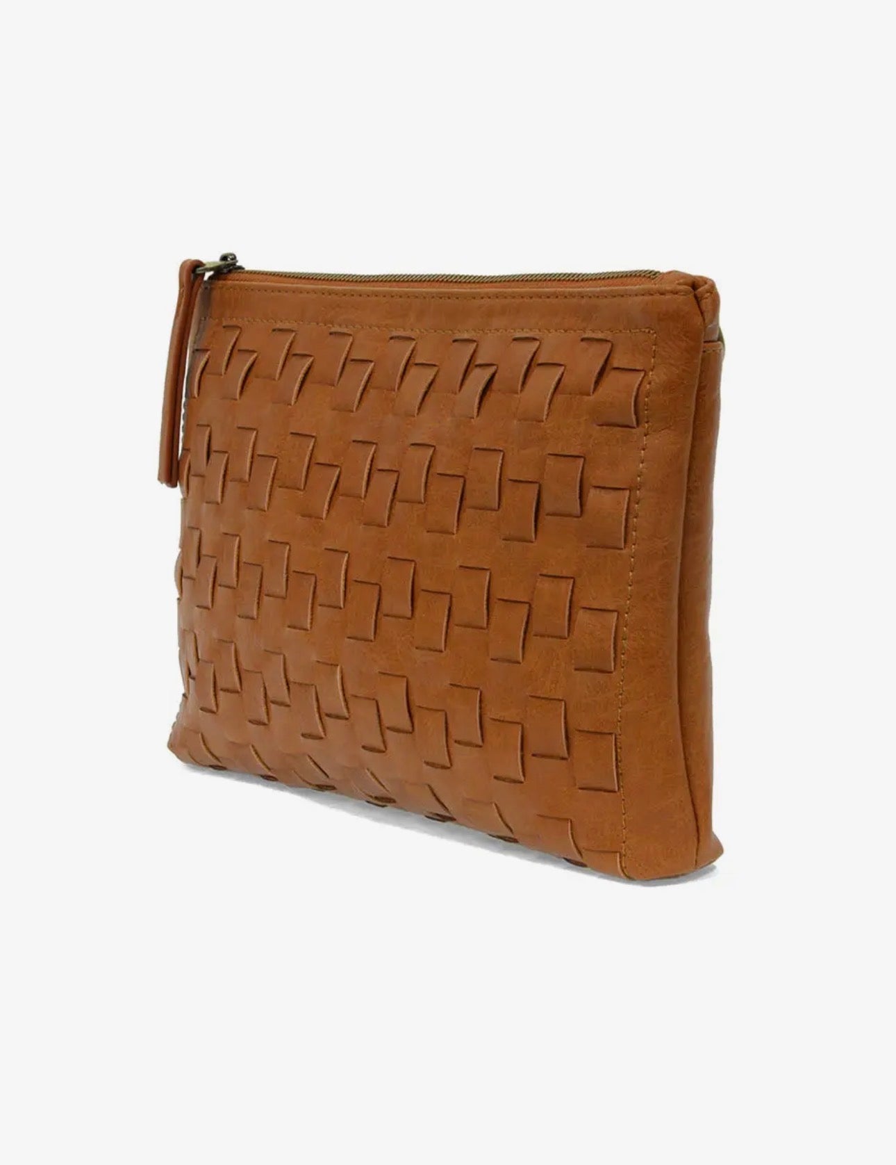 Cognac Quinn Woven Convertible Crossbody Clutch