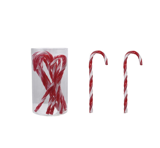 Plastic Candy Cane Drink Stirrers with Stripes, Set of 10