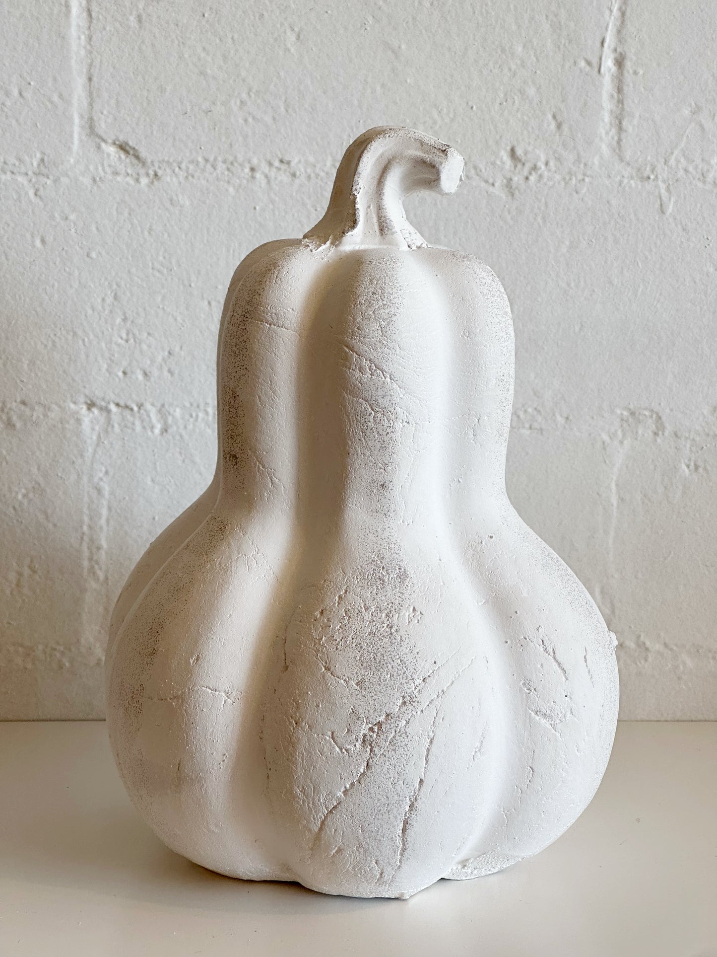 10"H WHITE TERRACOTTA GOURD