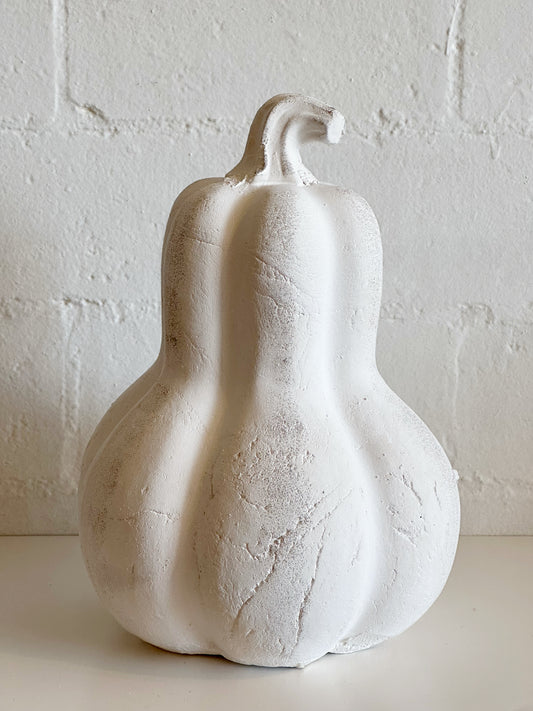 10"H WHITE TERRACOTTA GOURD