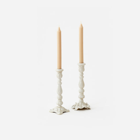 Cast Iron White Candle Holder