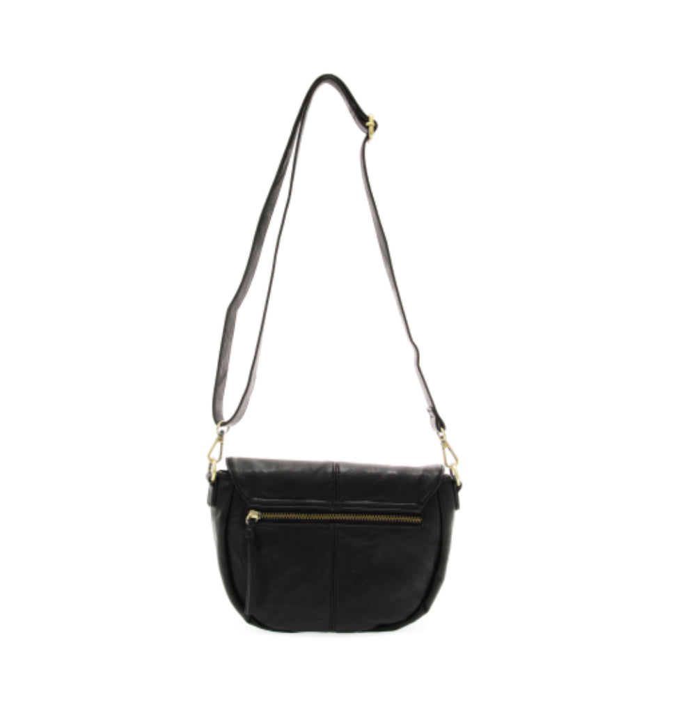 Black Helene Small Saddle Crossbody