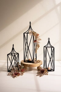 Forged-Iron Lanterns with Glass Inserts