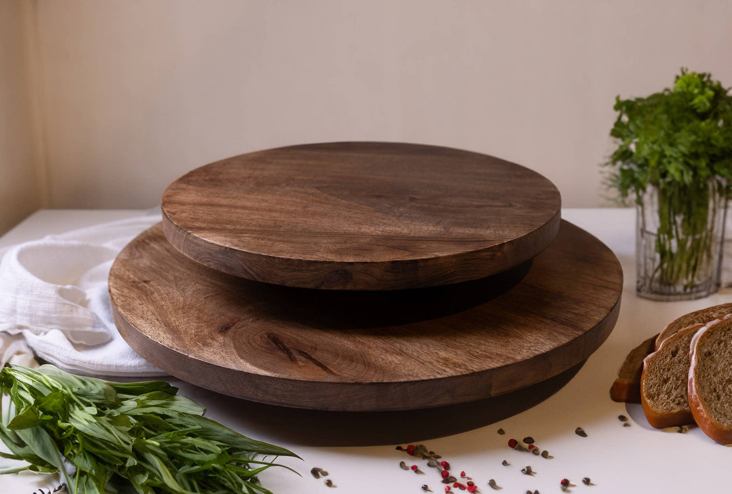 Lazy Susan with Burnt Finish