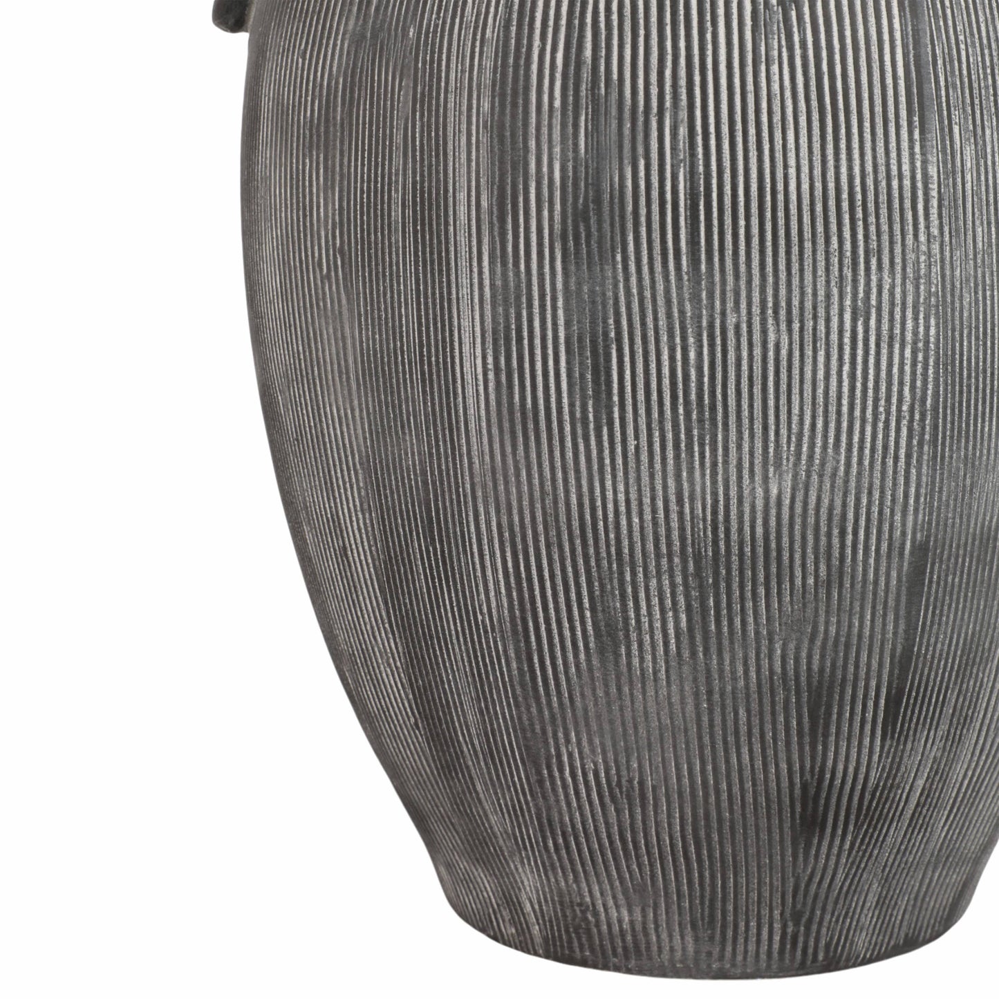 Black 15 in. Dolomite Amphora Weathered Vase