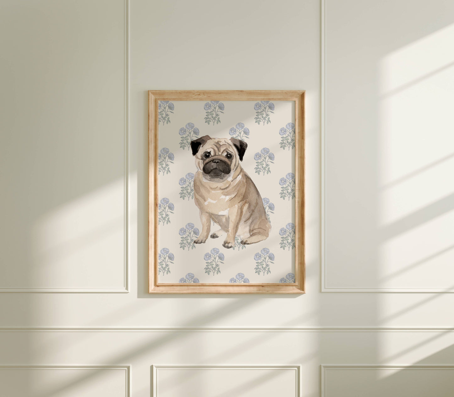 Pug Dog Art Print: 5" x 7" (vertical)