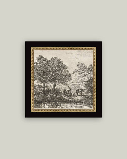 Landscape with Family under Tree: 5x5