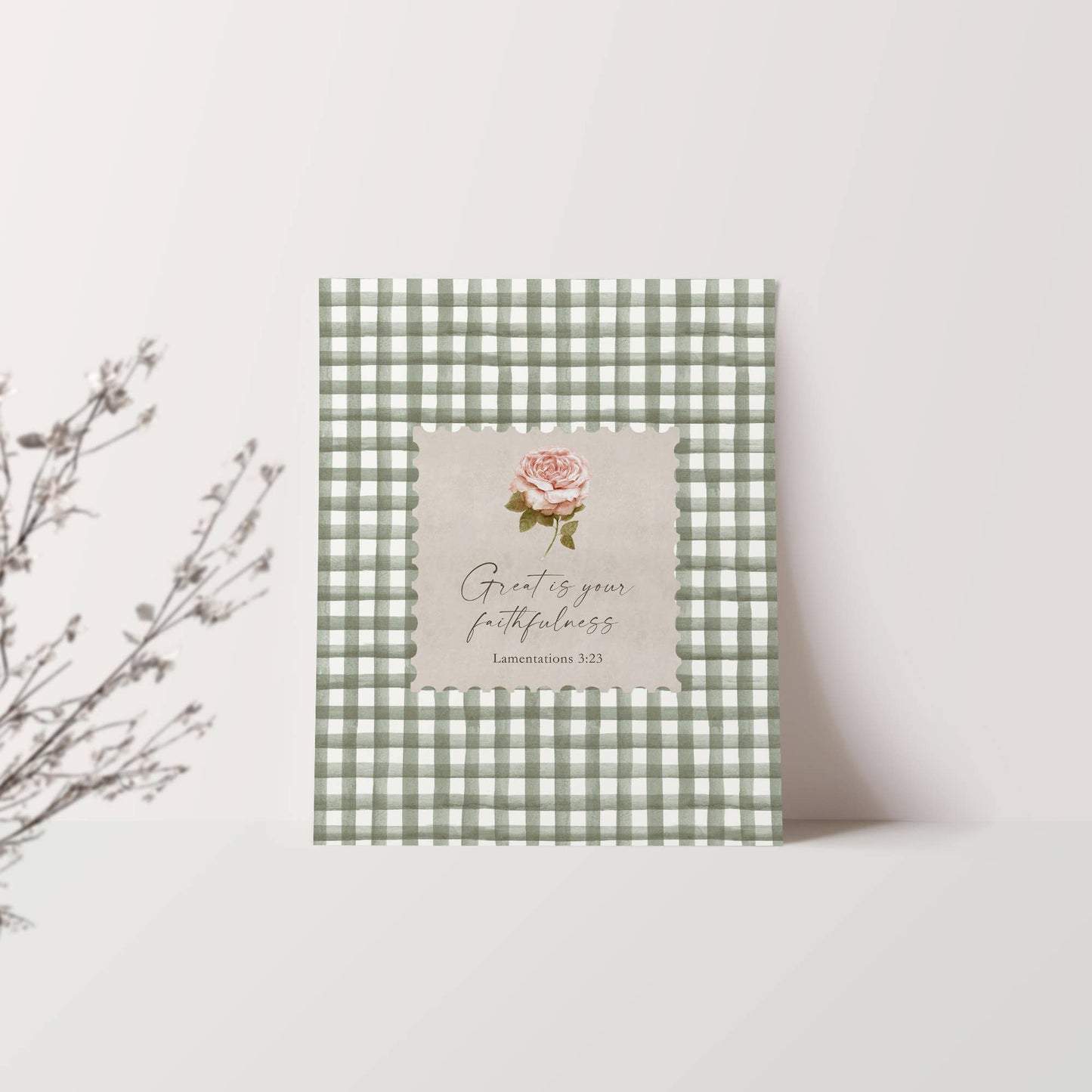 Faithfulness Scripture Wall Art Print Christian Gift Decor : 5x7