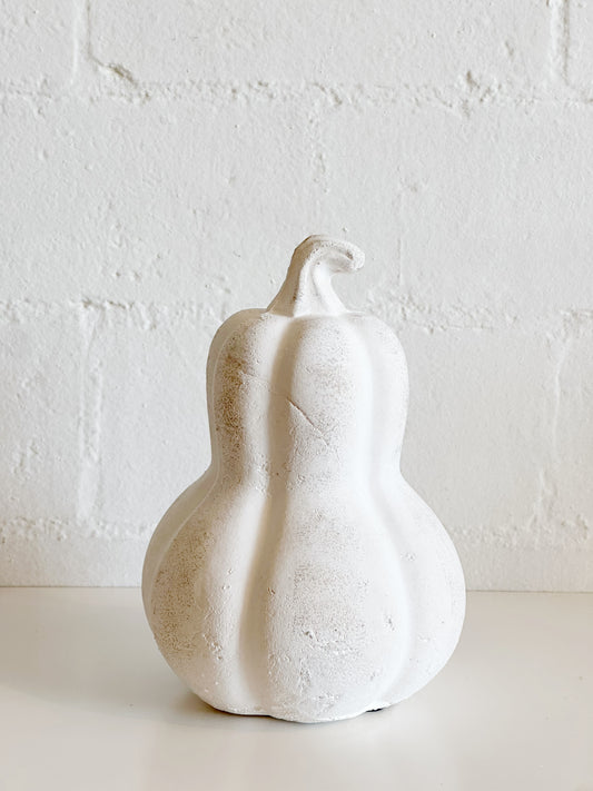 7"H WHITE TERRACOTTA GOURD