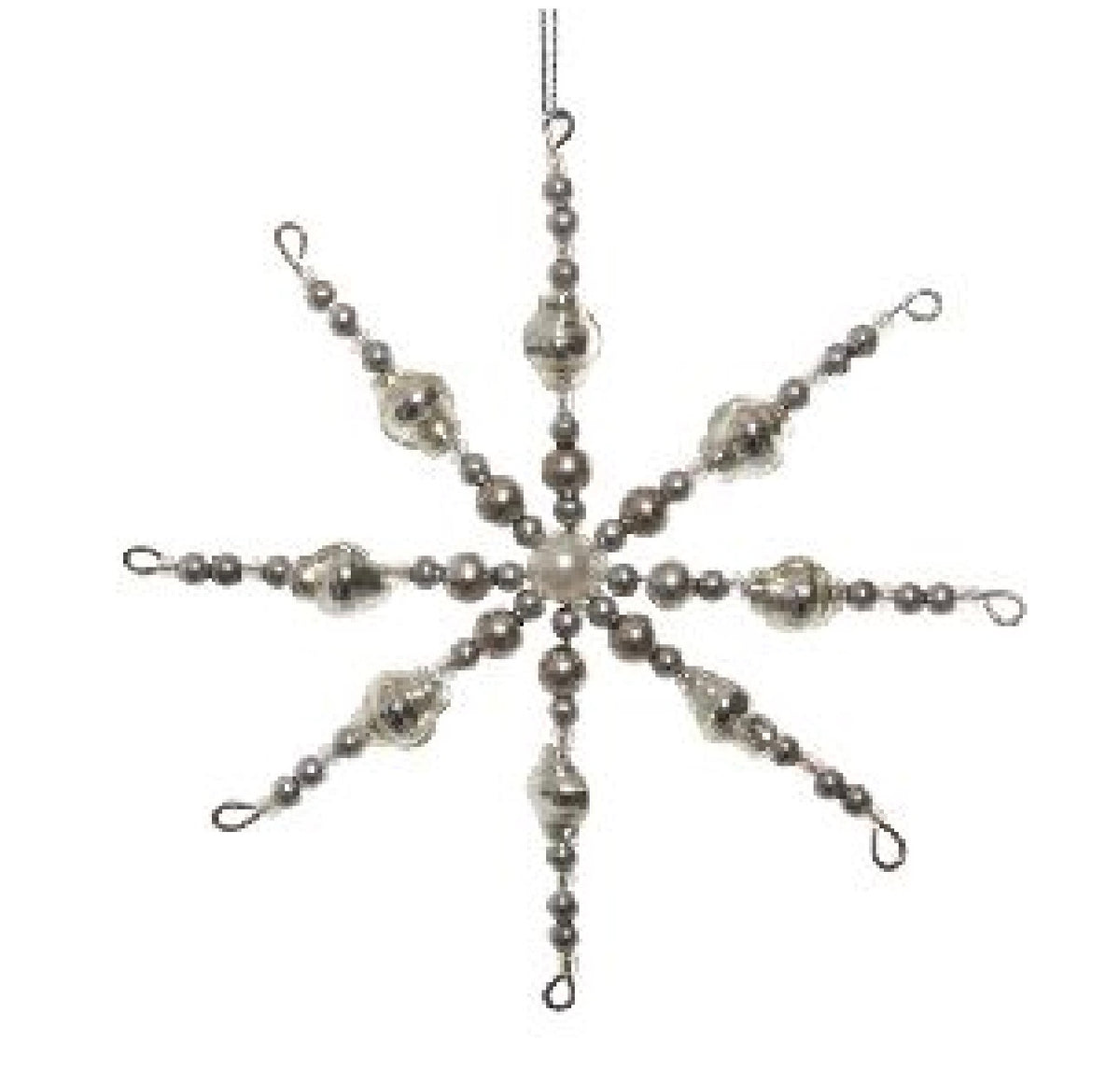 Glass bead snowflake silver