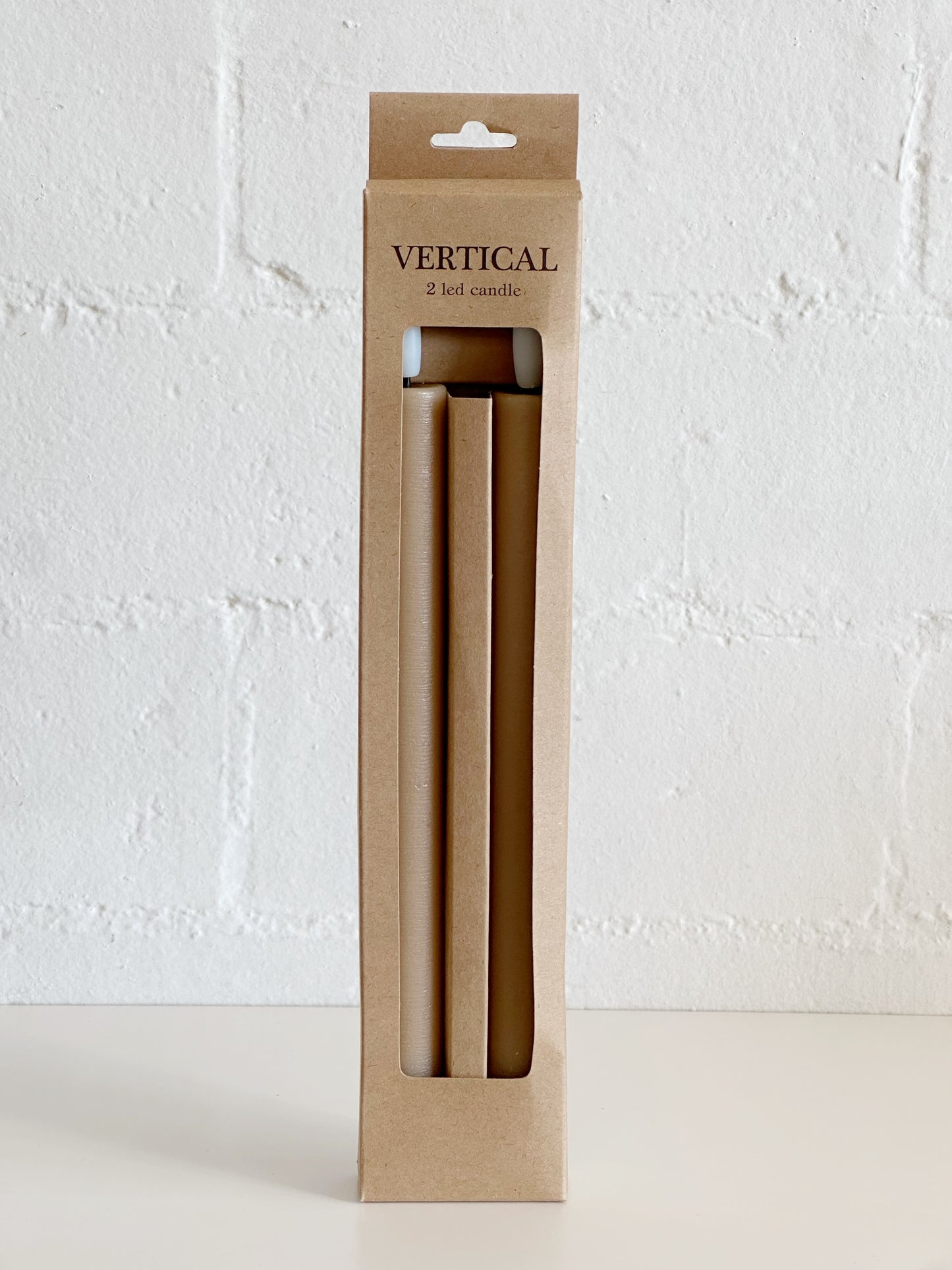 2 PC CARAMEL LED TAPER CANDLE SET