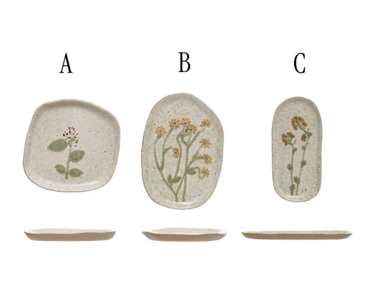 Hand-Painted Stoneware Plate, Reactive Glaze, 3 Styles (Each One Will Vary)