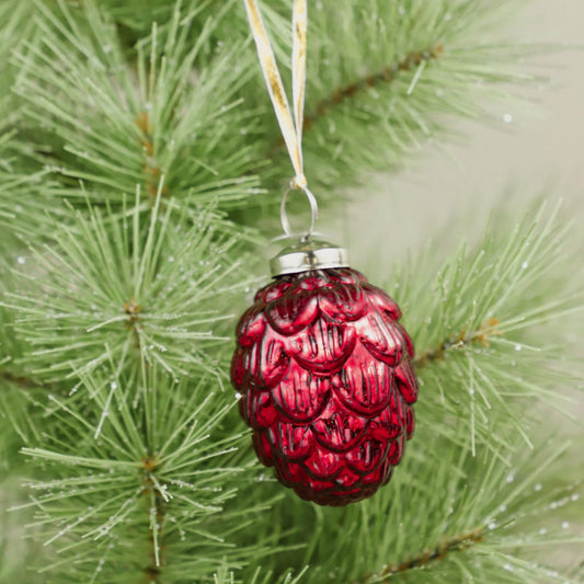 RED PINECONE ORNAMENT