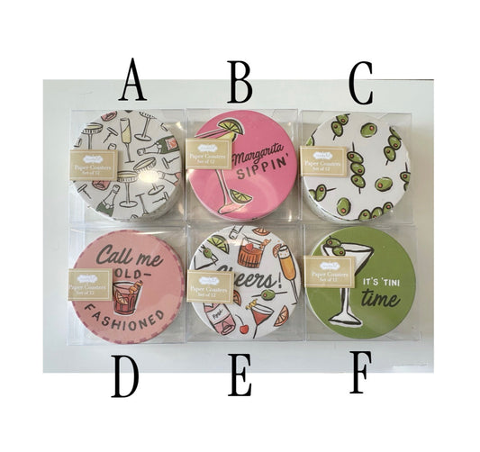 Cocktail Paper Coaster Sets