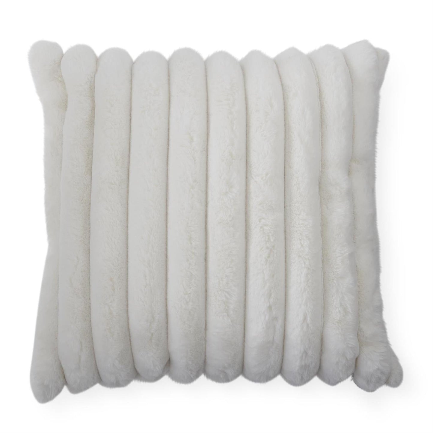 24” Cream Faux Fur Pillow