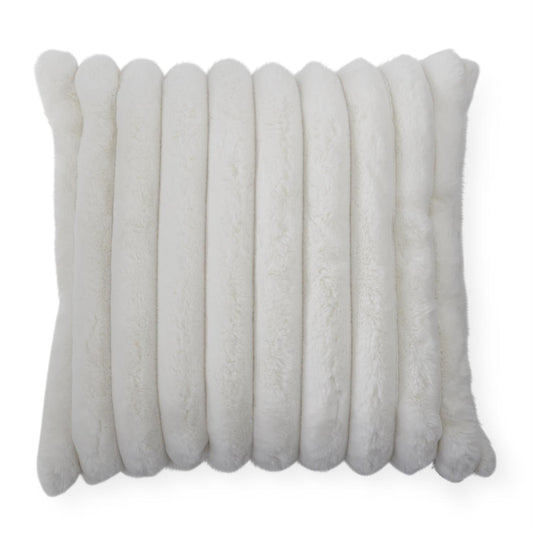 24” Cream Faux Fur Pillow