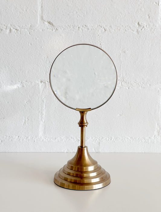 BRASS STANDING MAGNIFYING GLASS
