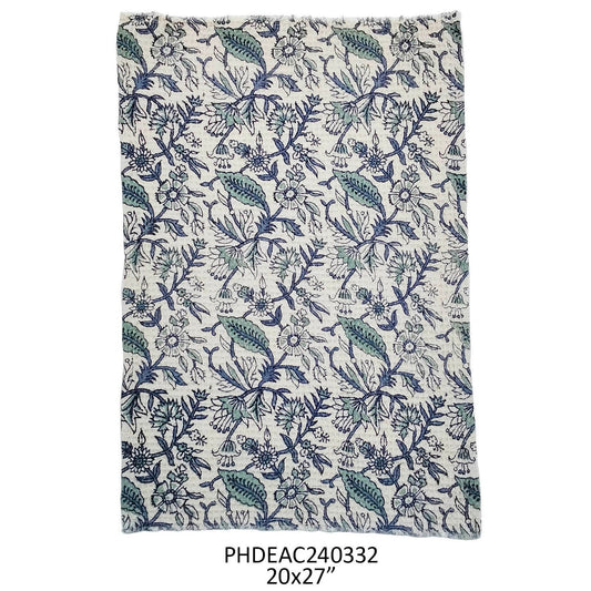 Cornflower Botanical Print Cotton Dish Towel