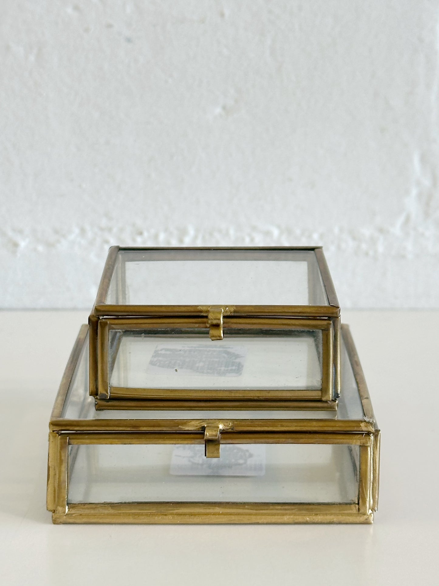 Medium Brass Glass Box