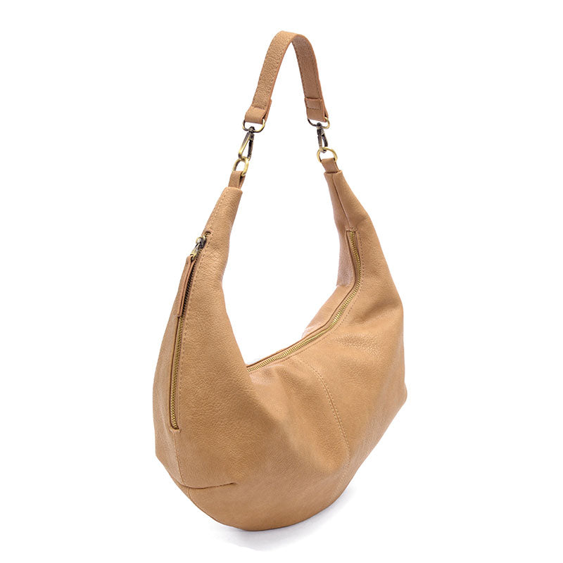 Camel Rhea Slouchy Crescent Shoulder Crossbody Bag