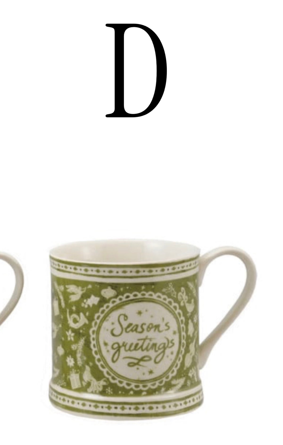 Stoneware Mug with Holiday Design & Saying, 4 Styles ©