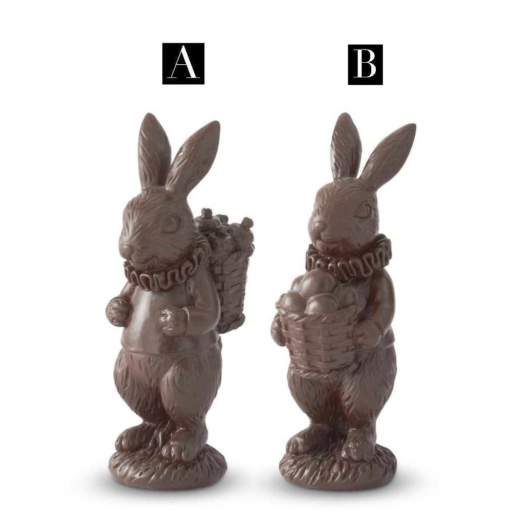 Assorted Resin Chocolate Easter Bunnies (2 Styles)