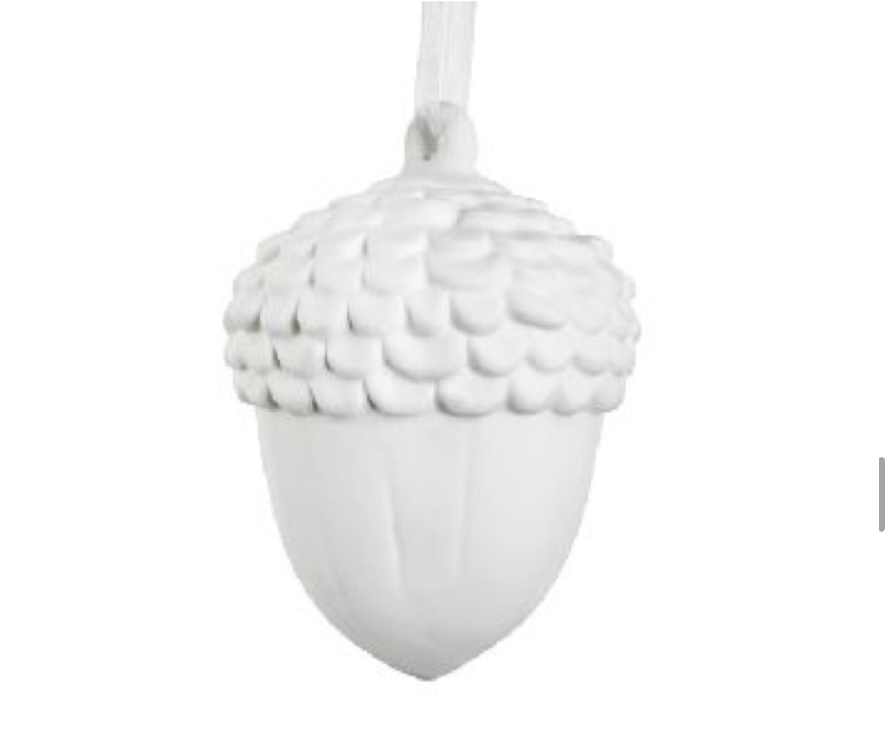 Large Porcelain White Acorn Ornament