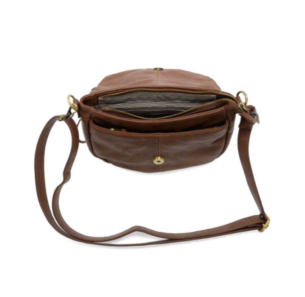 Walnut Helene Small Saddle Crossbody