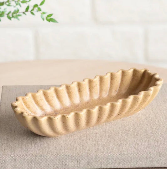 CREAM SCALLOP TRAY