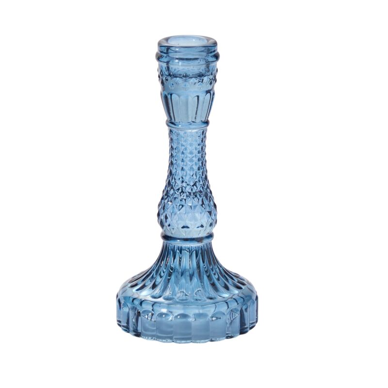 Blue Glass Candle Stick