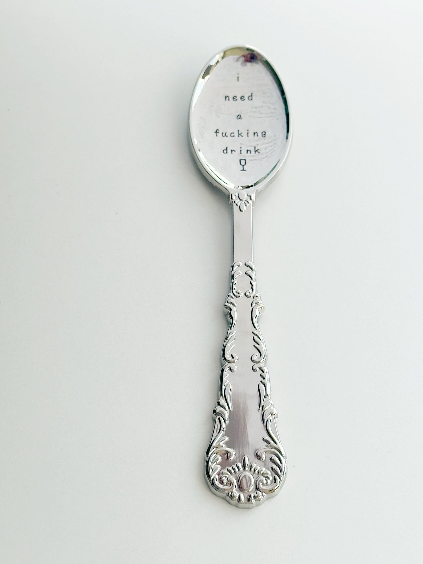 Silver Spoon - Engraved - I need a fucking drink