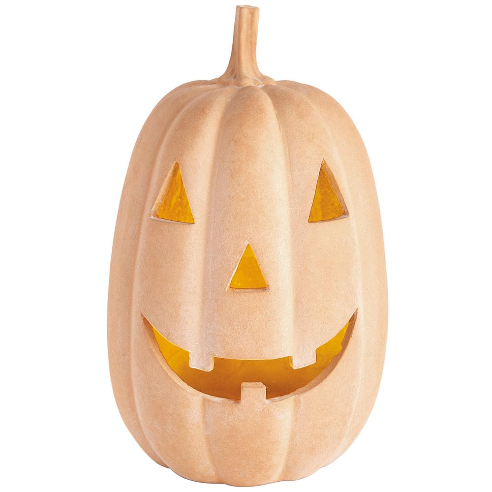 Faux Terra Cotta Jack-O-Lantern Pumpkin - Small