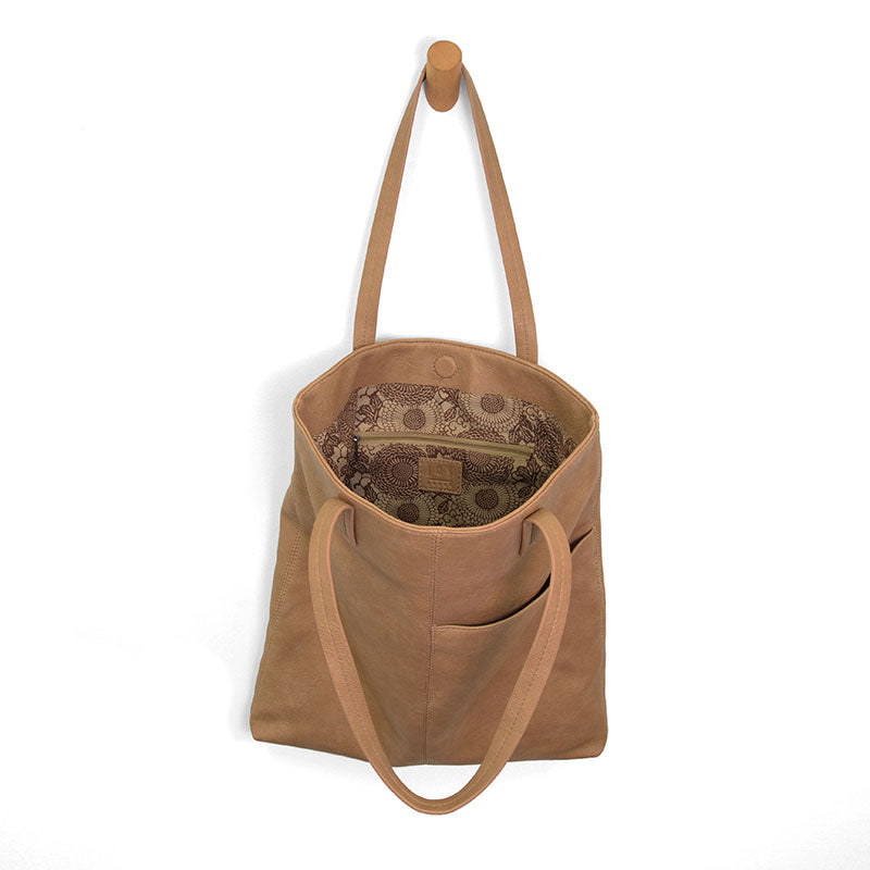 Camel Tabitha Front Slip Pocket Tote