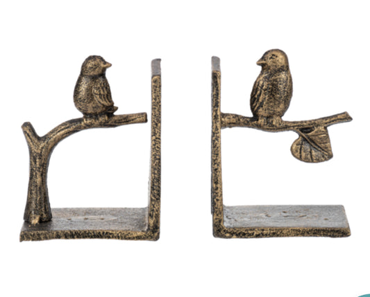 Pair Gold Bird Branch Bookends