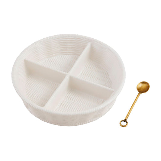 WOVEN STONEWARE TIDBIT SERVER SET