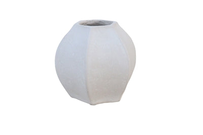 Paper Mache Fluted Vase Natural