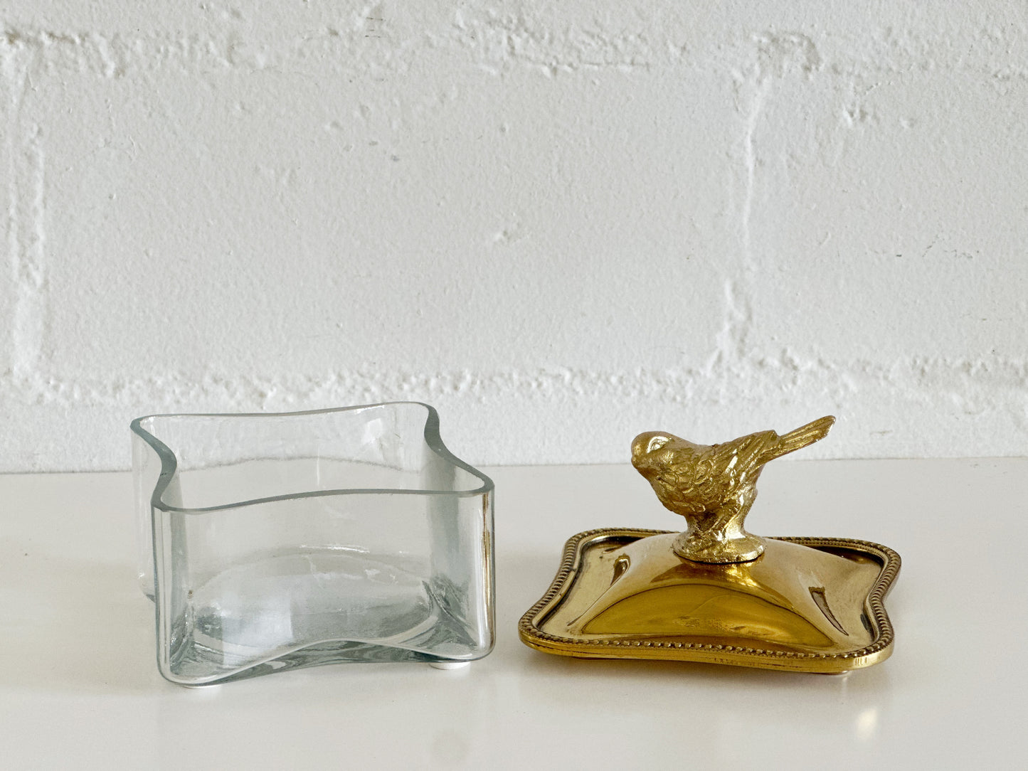 Brass Glass Bird Box