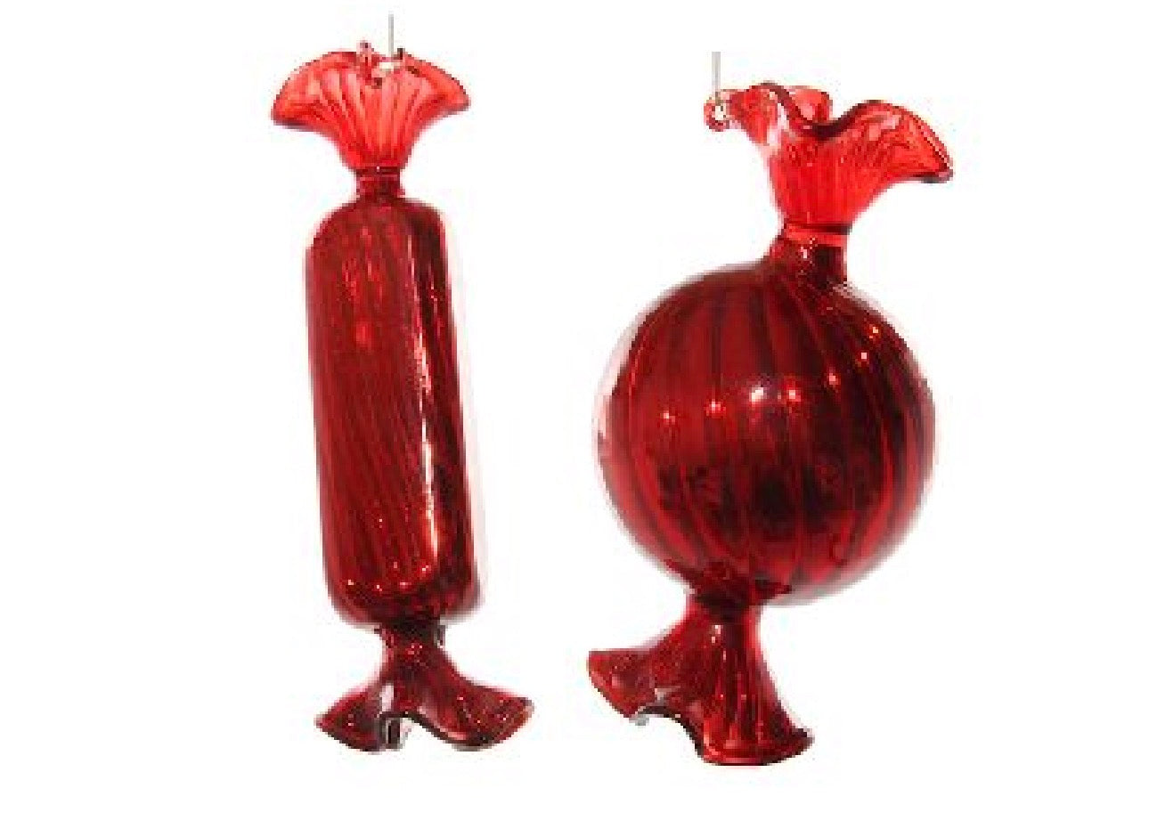 Glass Candy Lined Shiny Red