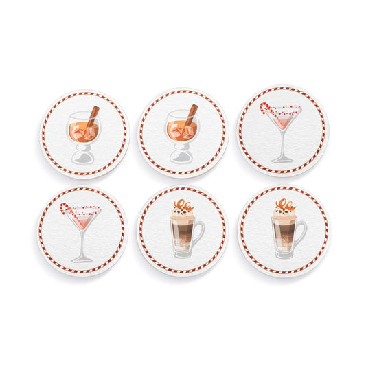 Holiday Cocktail Coasters: Set Of 6