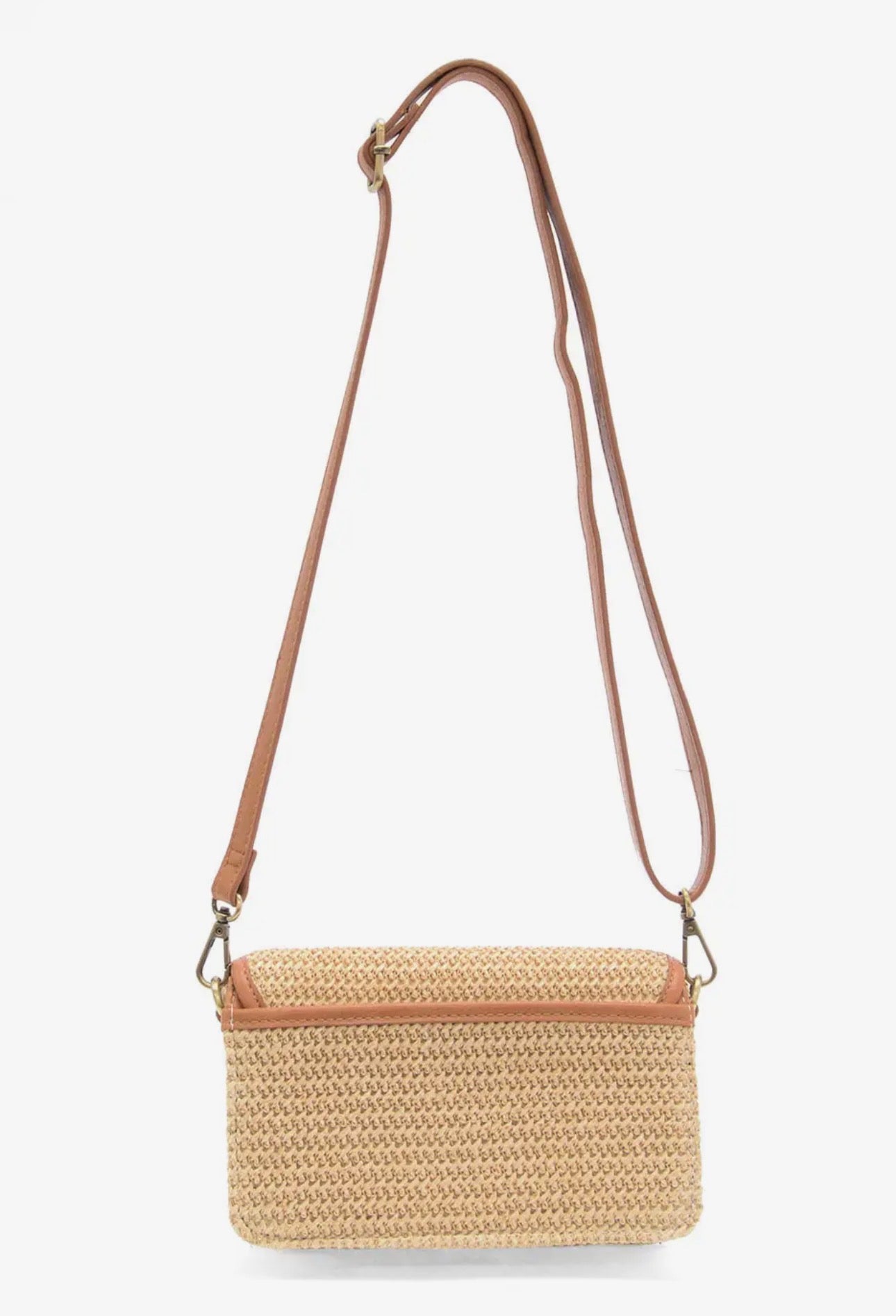 Natural Straw Bonnie Mini Organizer Bamboo Turnlock Crossbody