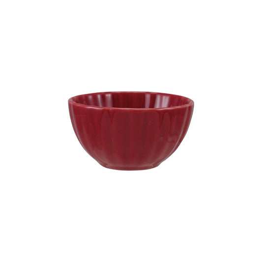 Stoneware Ribbed Bowl, Red (Each One Will Vary)