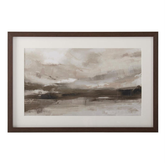 23.75 Inch Brown Wood Framed Landscape Print