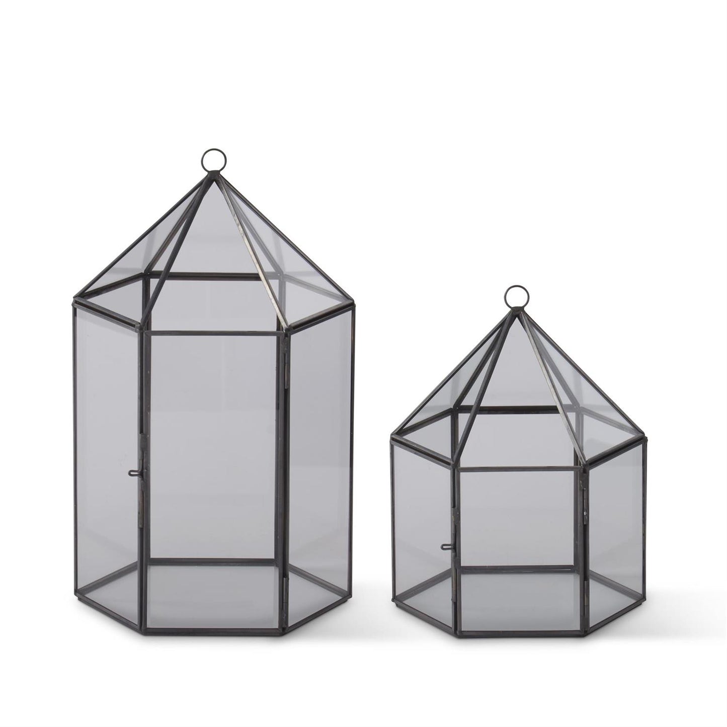 Brass & Glass Hexagon House Terrariums